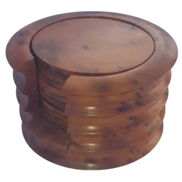 Ensemble de 12 sous-verres en Loupe de Thuya