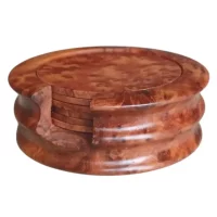 Ensemble de 6 sous-verres en loupe de thuya