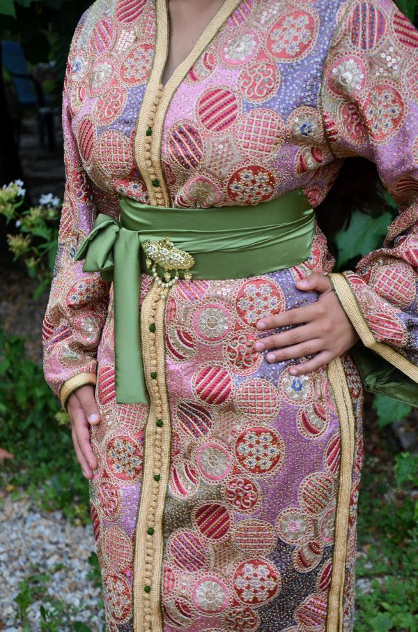 Caftan Sari Prestige Coupe Sirène - Réf : AS44