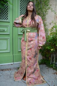 Caftan Sari Prestige Coupe Sirène - Réf : AS44