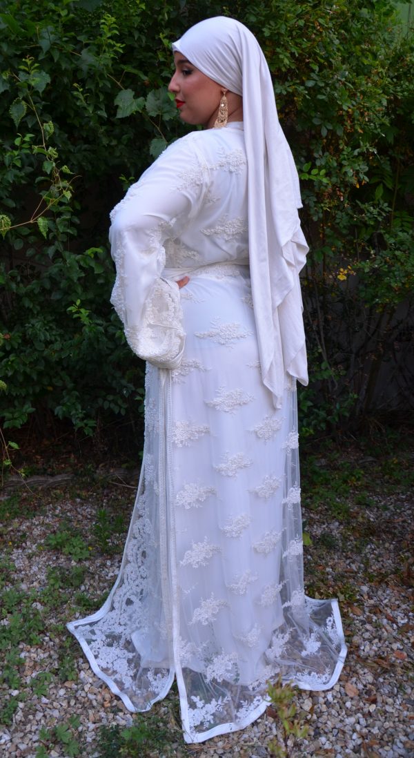 Caftan Blanc Épuré - Réf : AS43